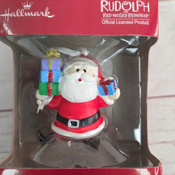 Hallmark Santa Claus Rudolph the Red Nosed Reindeer Movie Red Box Ornament New - Picture 2 of 5